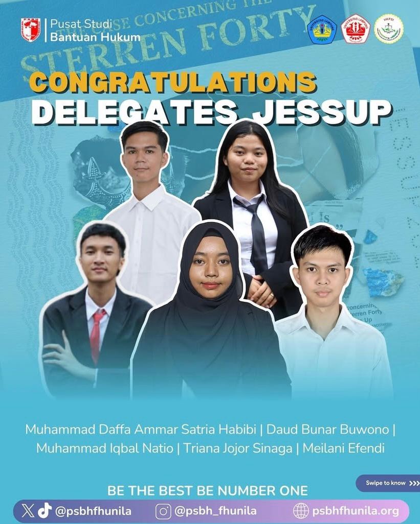 Tim PSBH FH Unila Raih Prestasi di Ajang Philip C. Jessup International Law Moot Court Competition 2024